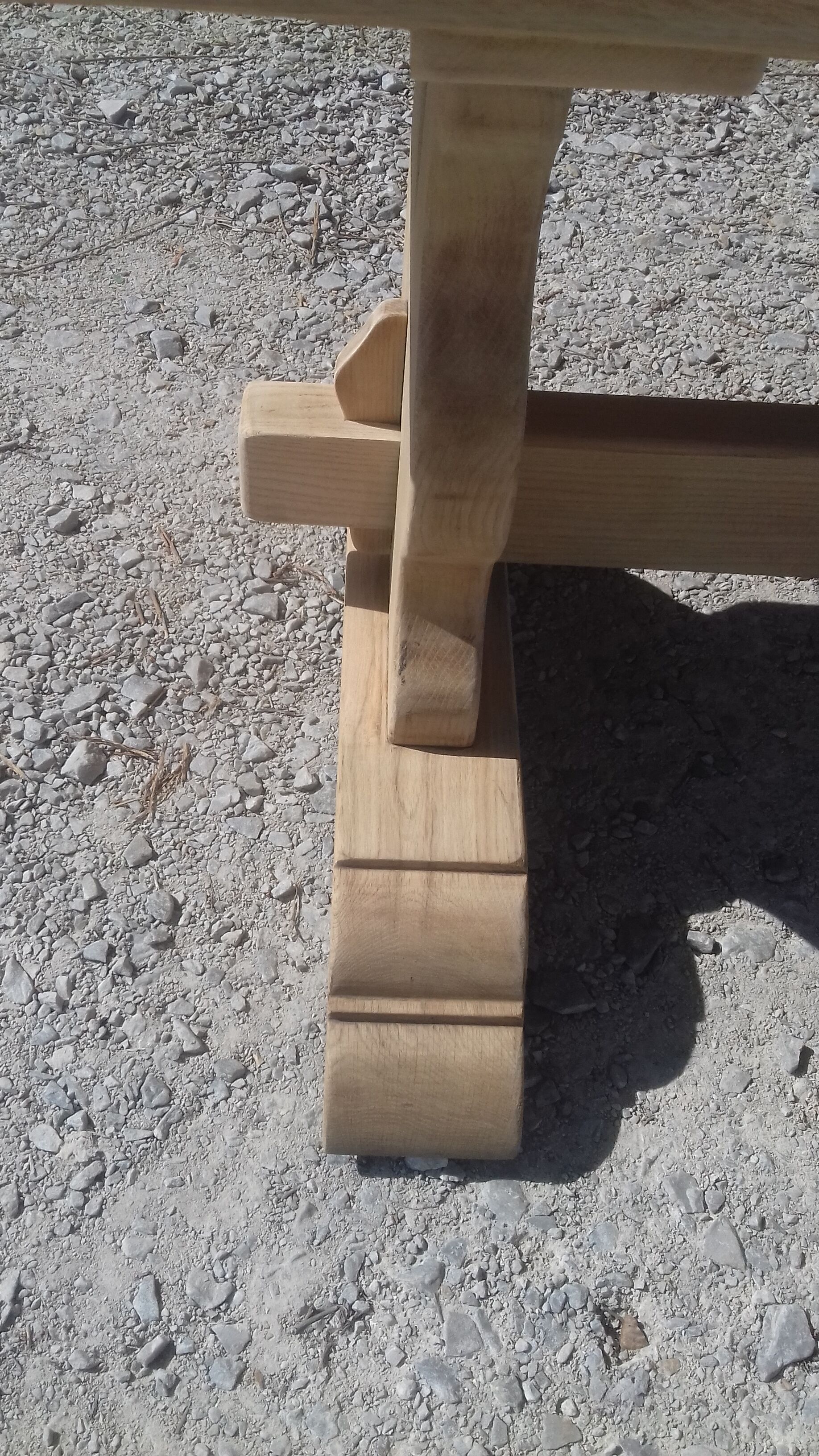 Solid oak monastery table raw wood.