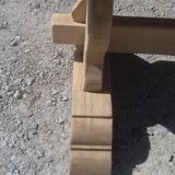 Solid oak monastery table raw wood.