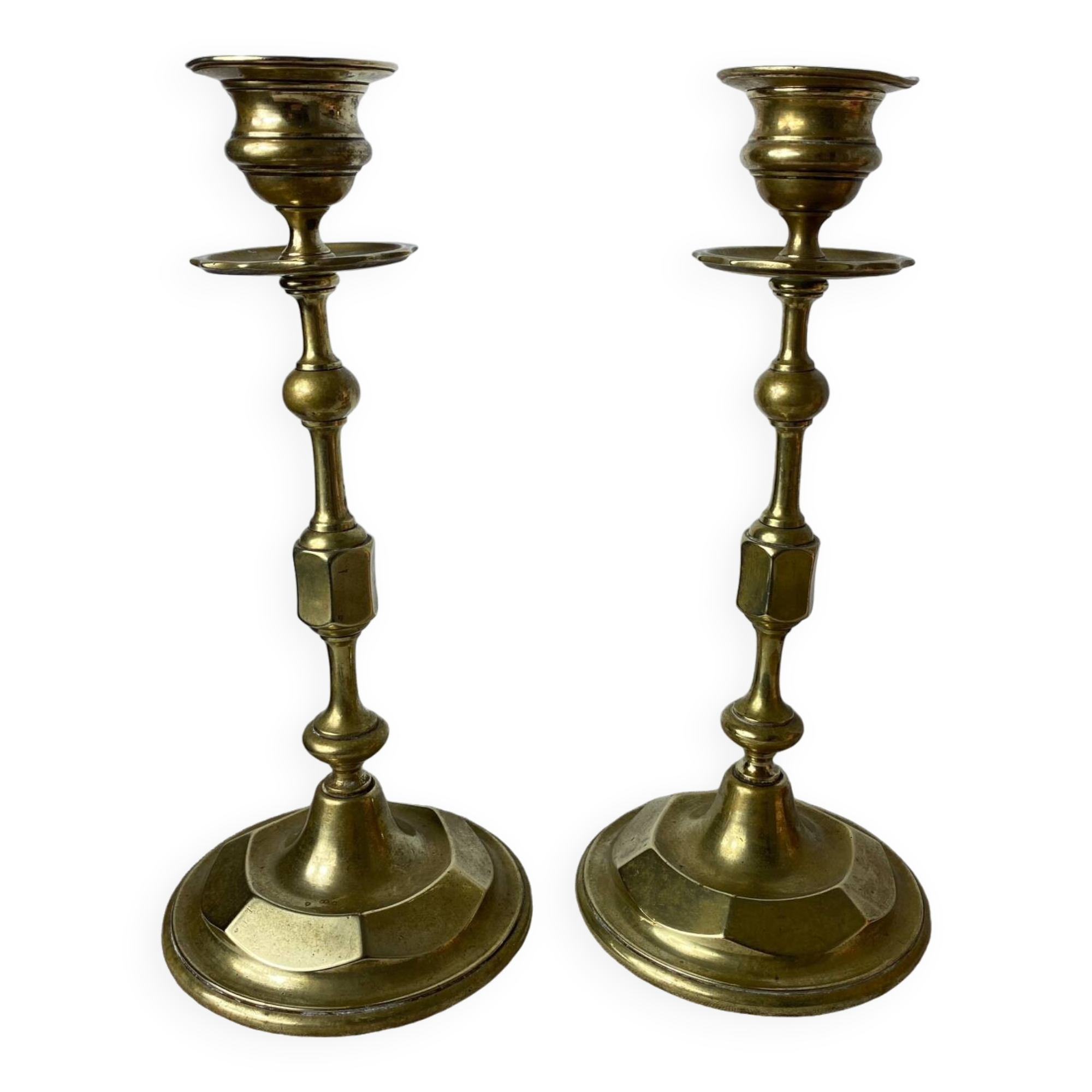 Antique brass candlesticks