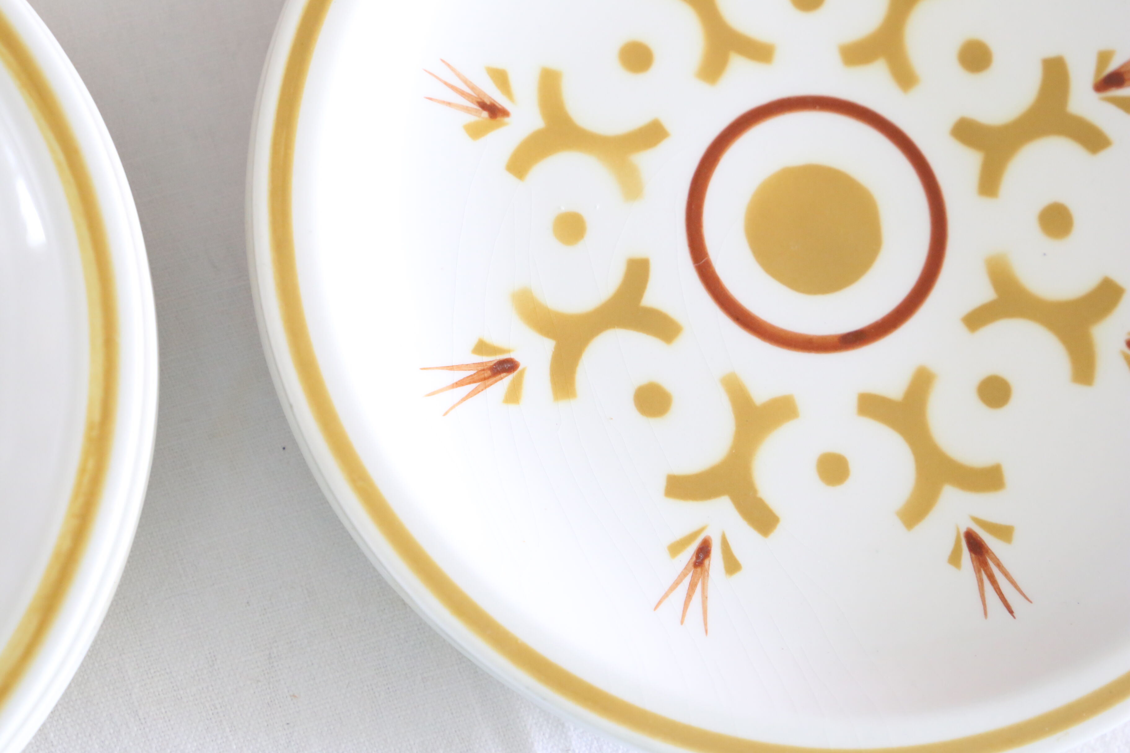 Longchamp dessert service, 10 plates and 1 dish, Vintage