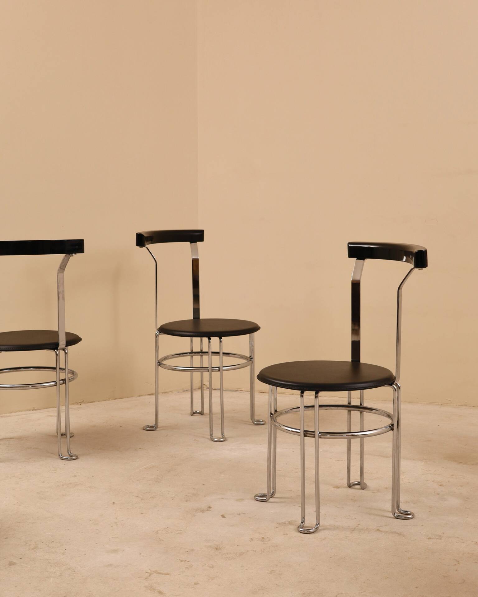 Tubular chairs, chrome steel, 1970s