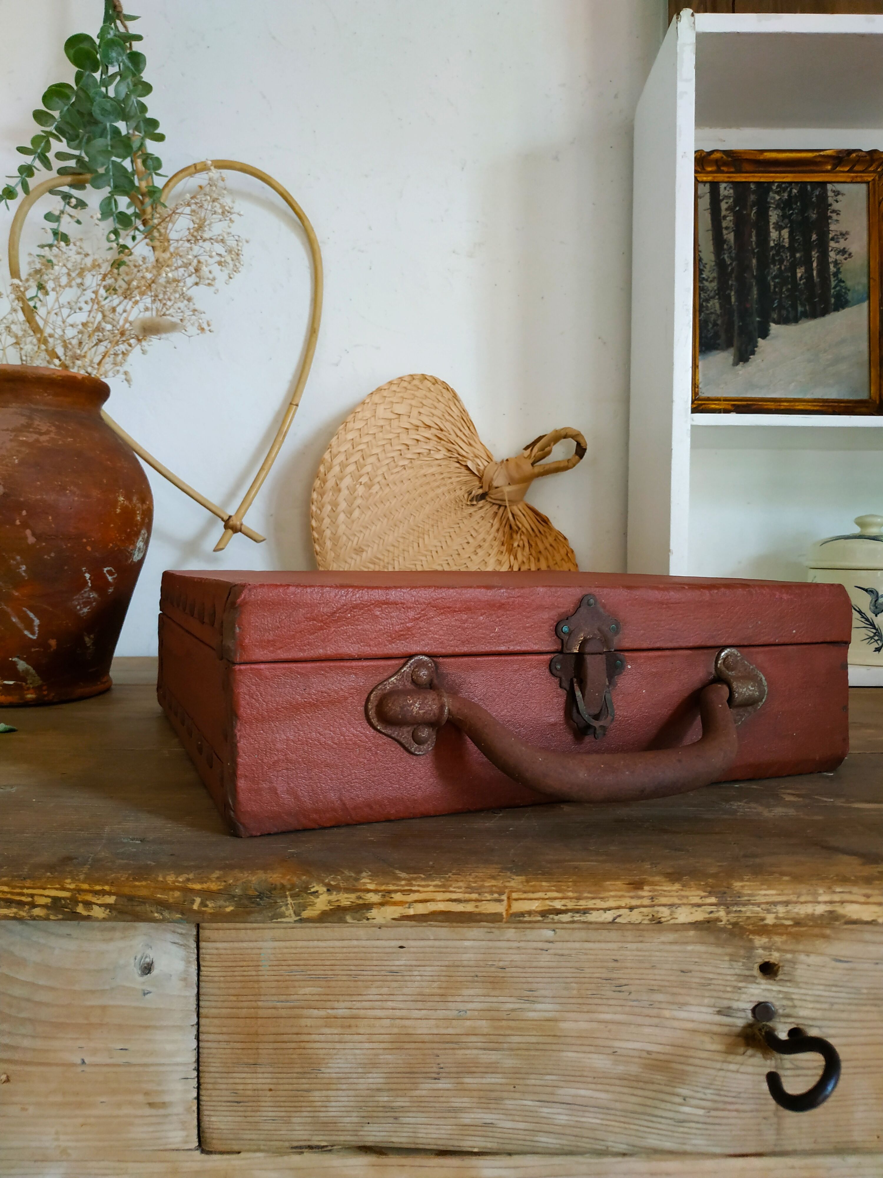 Floral interior brown vintage case