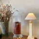 Alabaster lamp, 2M braided fabric cable, cotton shade