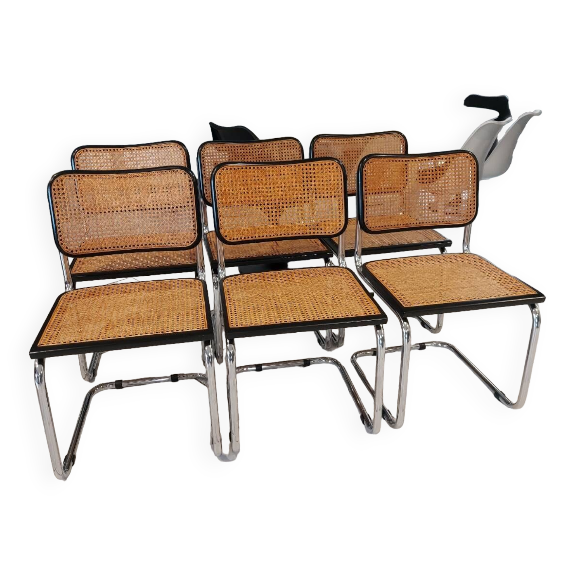 Suite de 6 chaises modèle Cesca B32 par Marcel Breuer vintage 1993
