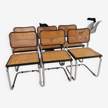 Suite of 6 Cesca B32 model chairs by Marcel Breuer vintage 1993