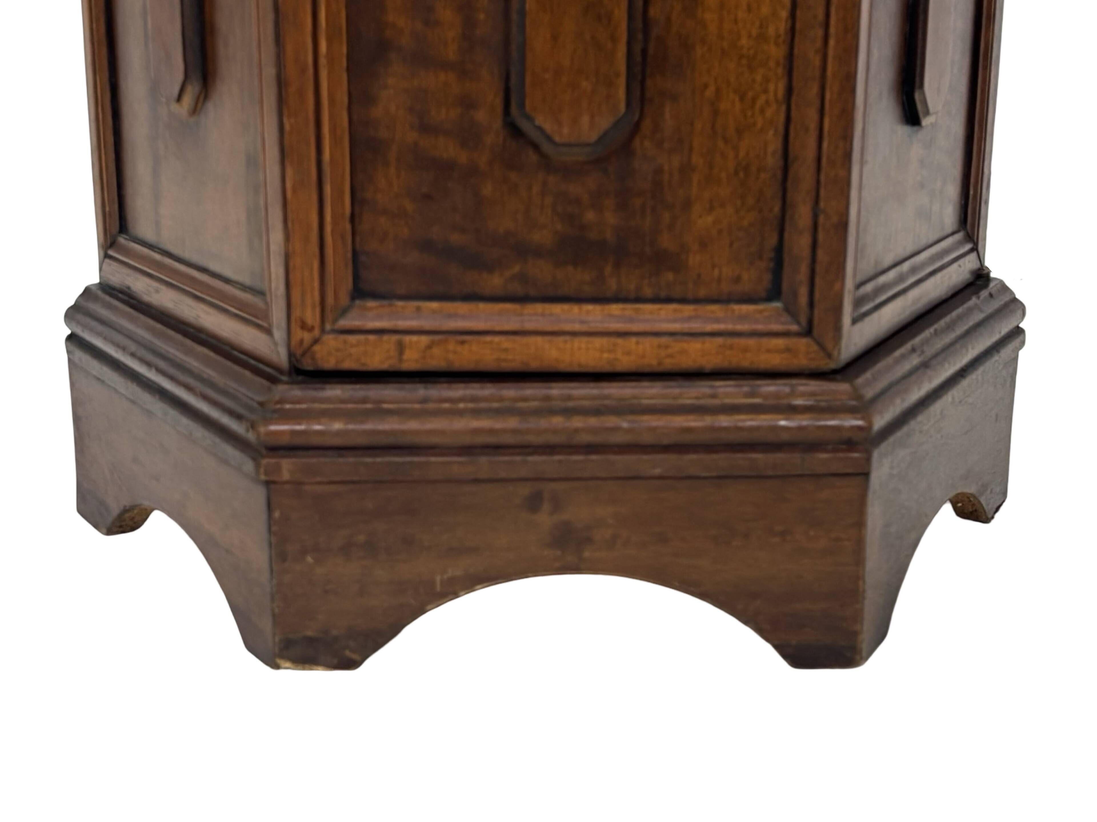 Vintage Hexagonal Side Cabinet with Door Small Side Table Column