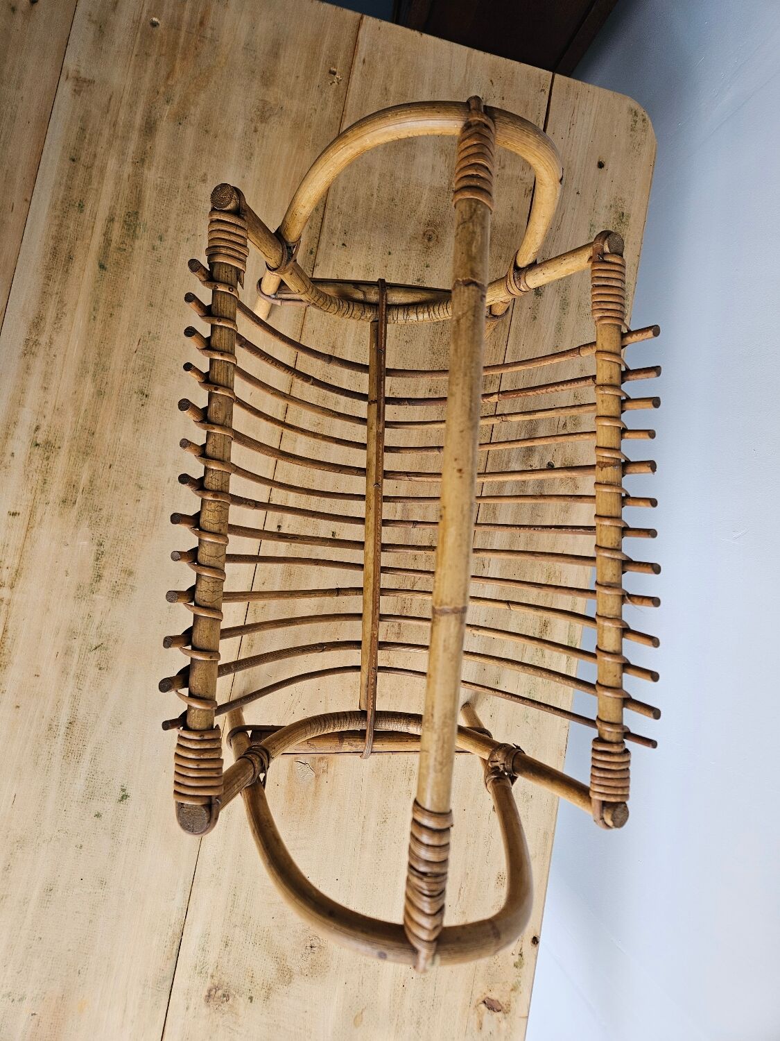 Rattan magazine rack