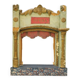 Old castelet folding theater wood and plaster