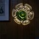 Vintage ceiling light Murano glass Mazzega green flower and stainless steel
