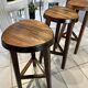 Set of 3 Vintage Brutalist Bar Stools from the 1970s