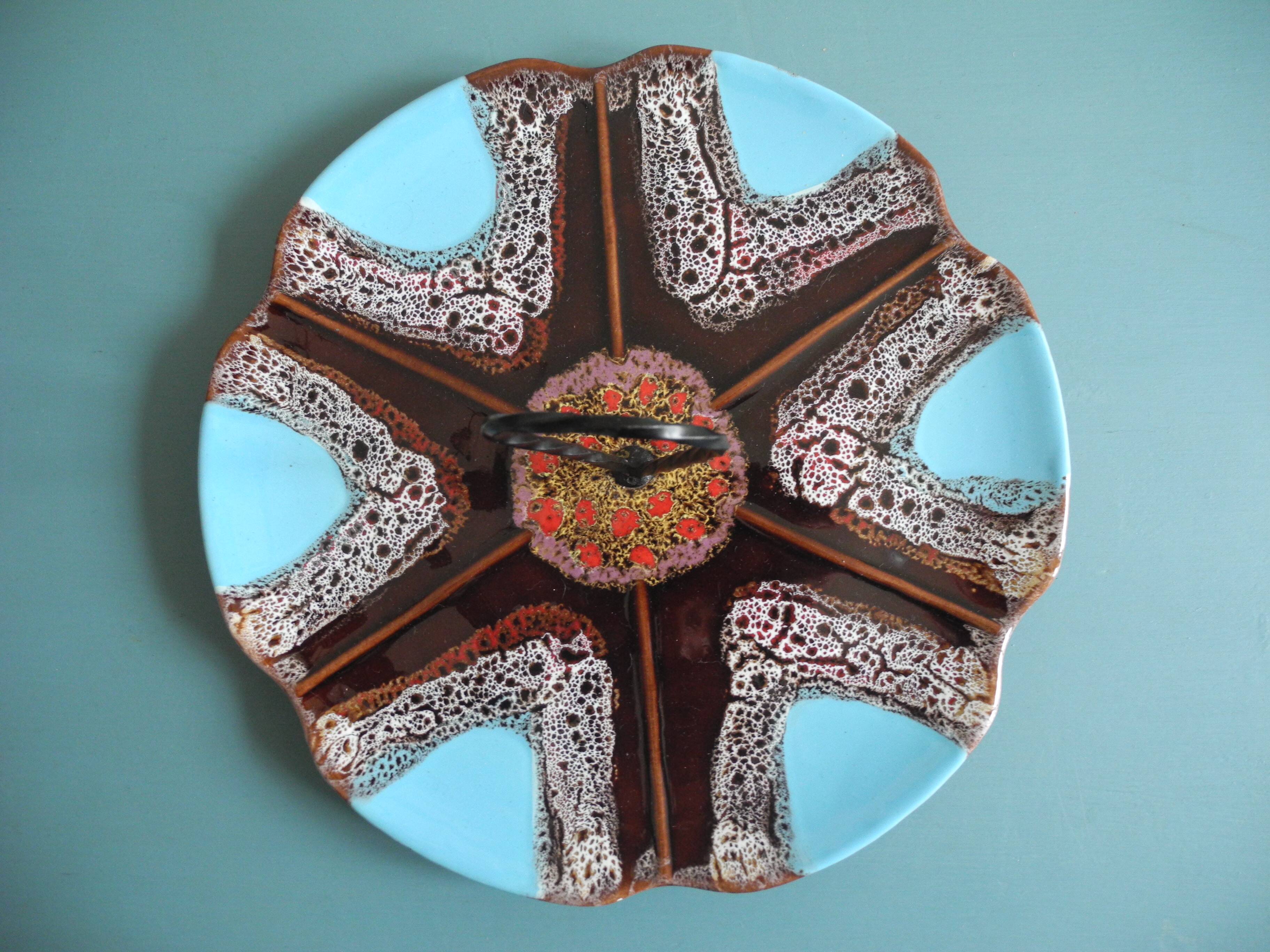 old ceramic cheese board Vallauris table vintage cheese board