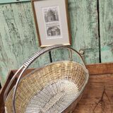 Vintage basket in silver metal