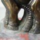Old pair of bookends elephant in regulation signed Gallot ED on Art Deco marble