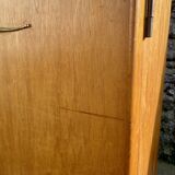 Armoire en chêne 3 portes miroir pieds compas