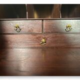 Commode, secrétaire, scriban de pente anglais en acajou, Angleterre XVIIIème