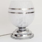 Art deco lamp Clichy glassware silver threads
