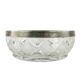 Decorative mid-century modern fruit bowl, crystal, silver-plated brass, Poland, 1970s