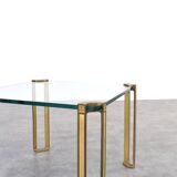 Hollywood Regency Brass and Glass Coffee Table by Peter Ghyczy, 1970s.