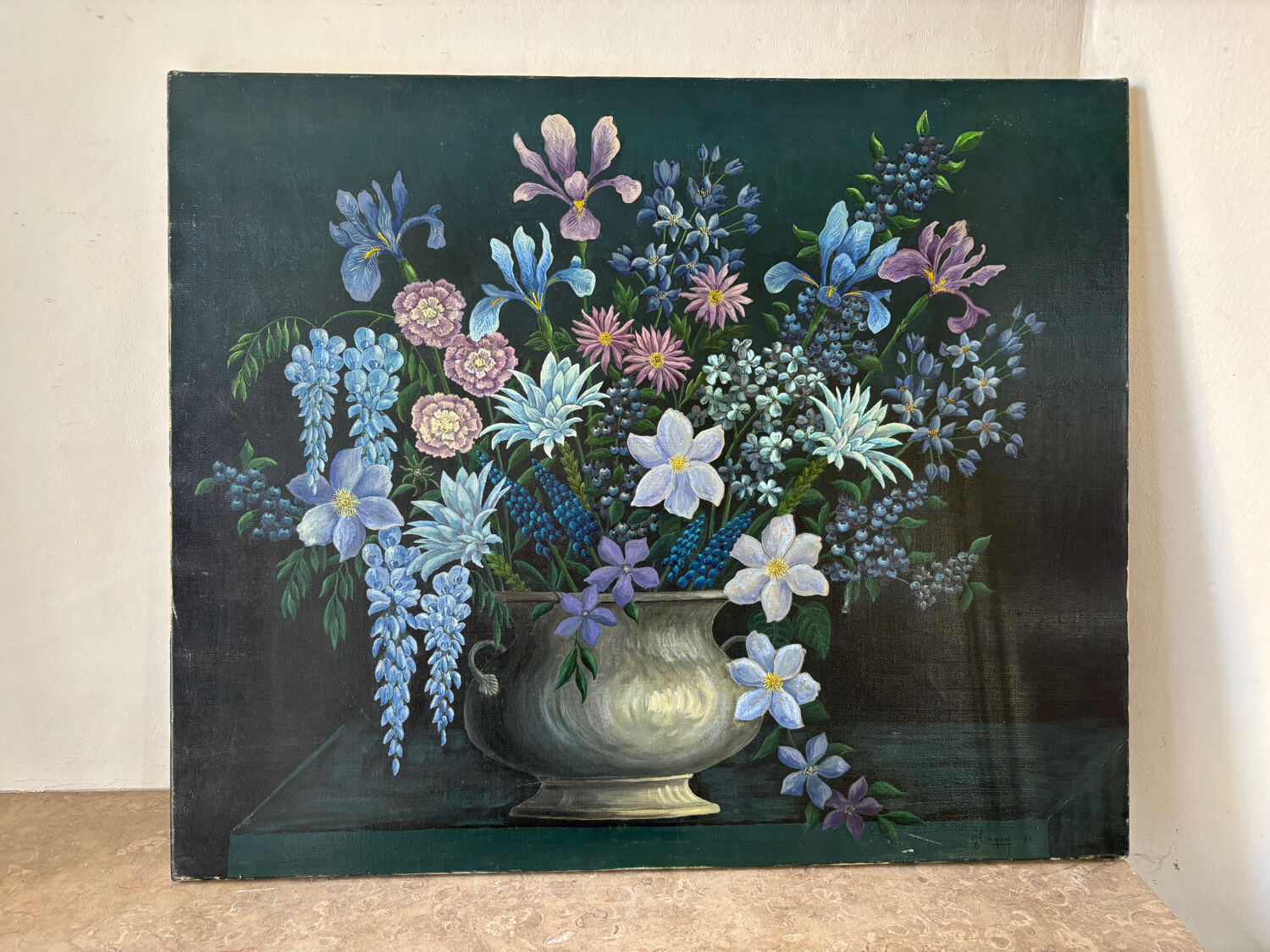Flower bouquet signed in 1976
