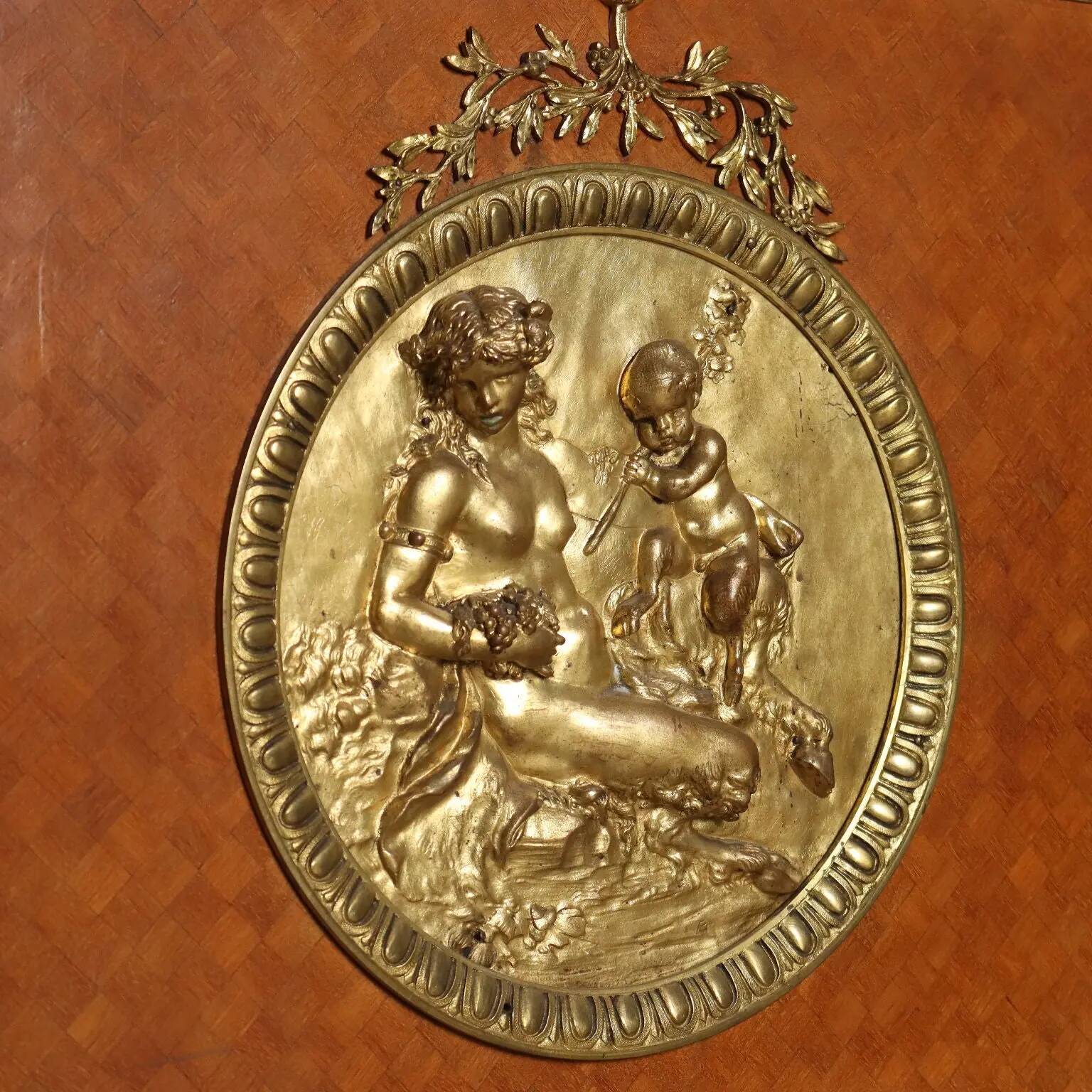 Louis XVI-style buffet in mahogany and gilded bronze, 20th century.