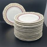 Limoges plates with gilding and burgundy rim – 1024DA3