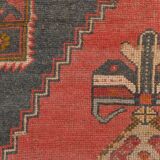 136x244 Vintage Geometric Pattern Designer Turkish Vintage Rug, 5x7