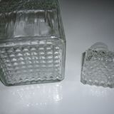 Square cap glass carafe