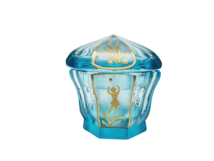 Biedermeier candy dish from Moser, Bohemia, 1890s