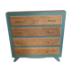 Renovated oak compass foot chest of drawers