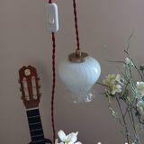 Opaline tulip mood lamp with white ruffles