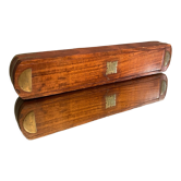 Plumier de style marine en acajou et laiton