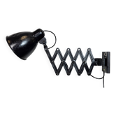 Industrial Black Scissor Wall Lamp, 1950s