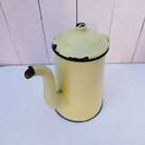 Cafetière simple émaillée jaune vintage