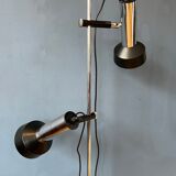 Lampadaire du milieu du siècle avec deux spots noir/chrome