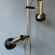 Mid-century floor lamp with two black/chrome spotlights