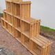 Pair of vintage pine "staircase" bookcase shelves - 1970s
