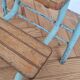 Tabouret escabeau vintage en bois et acier