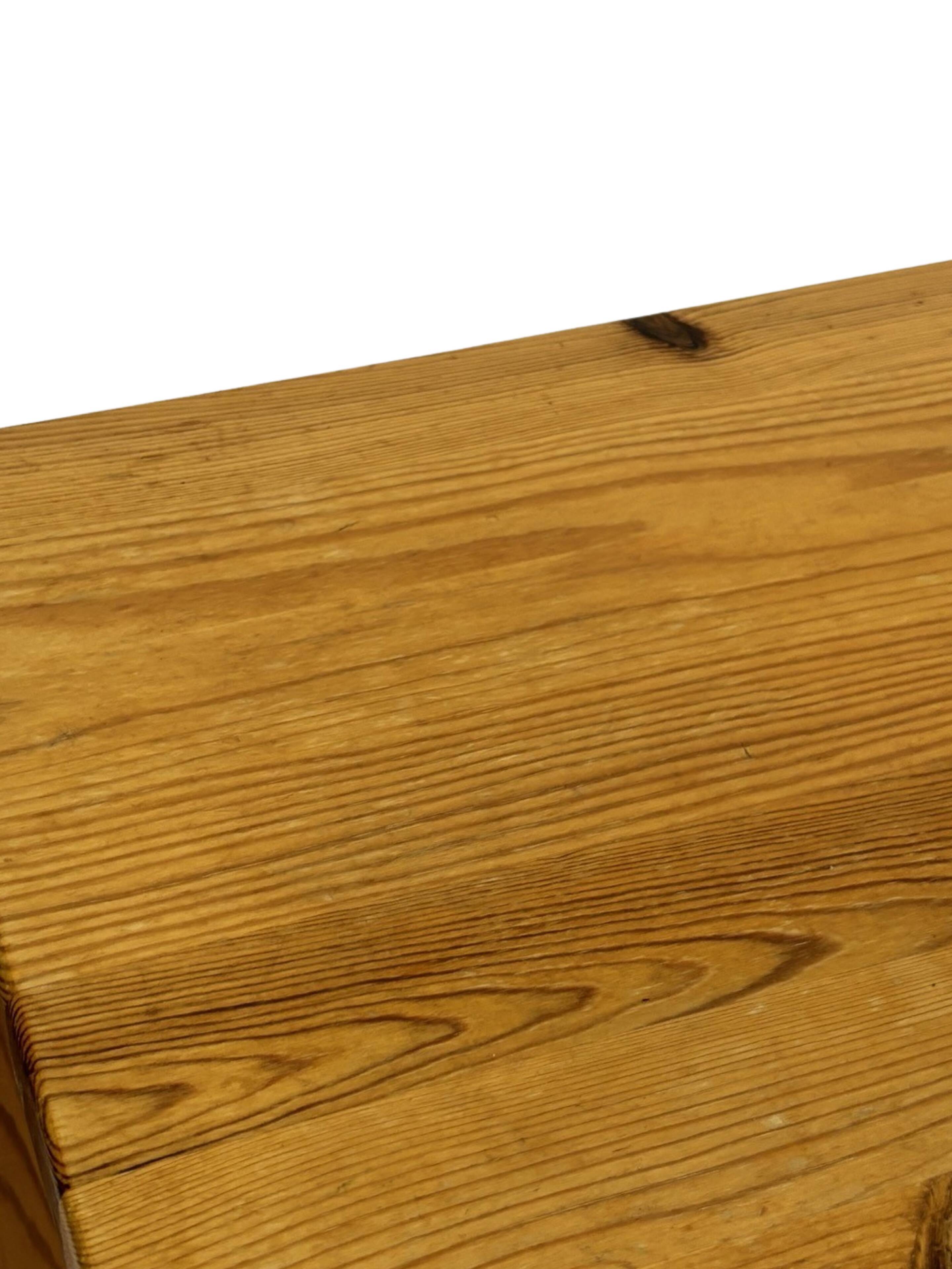 Vintage coffee table pinewood minimalist 1970s design