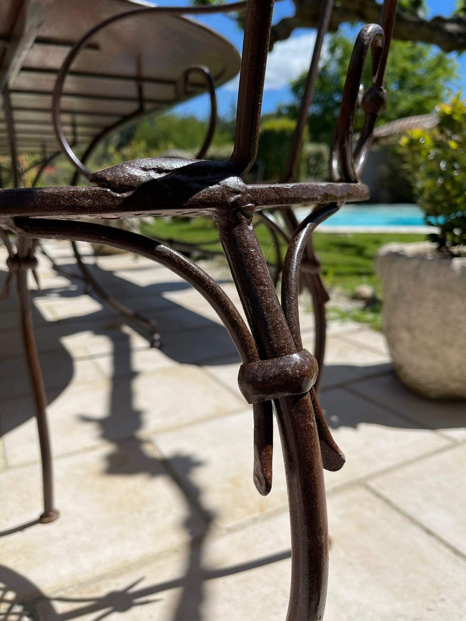 Handcrafted wrought iron garden chair