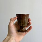 Set of 3 small enamelled ceramic mugs
