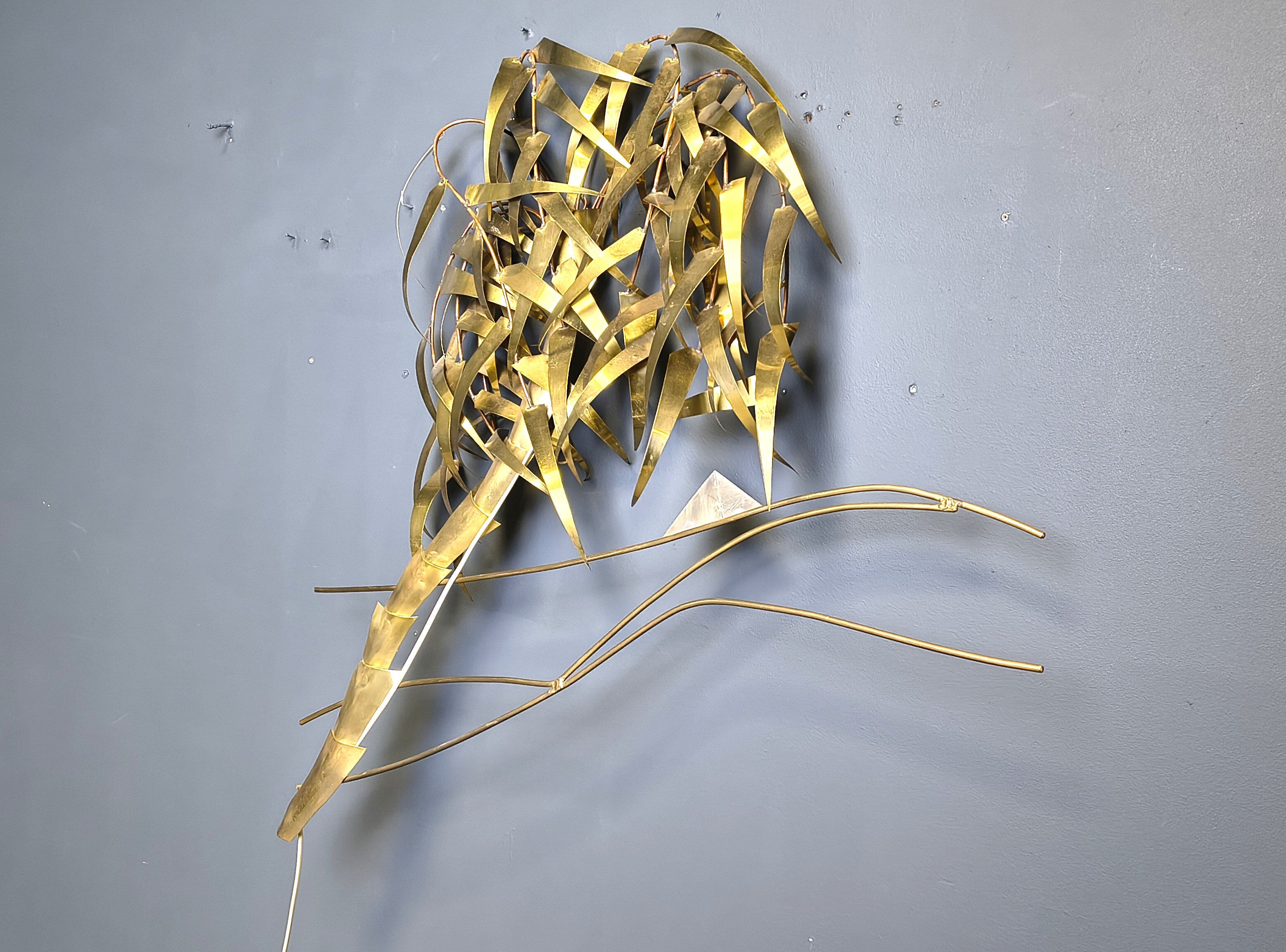 Palm tree wall light by Daniel D'Haeseleer, 1970s