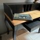 Black stepped wooden desk