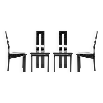 Set of 4 postmodern chairs by Pietro Constantini - Italy 1980s