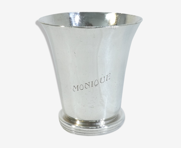 Timbale sur piedouche en metal argenté "Monique" ravinet denfer