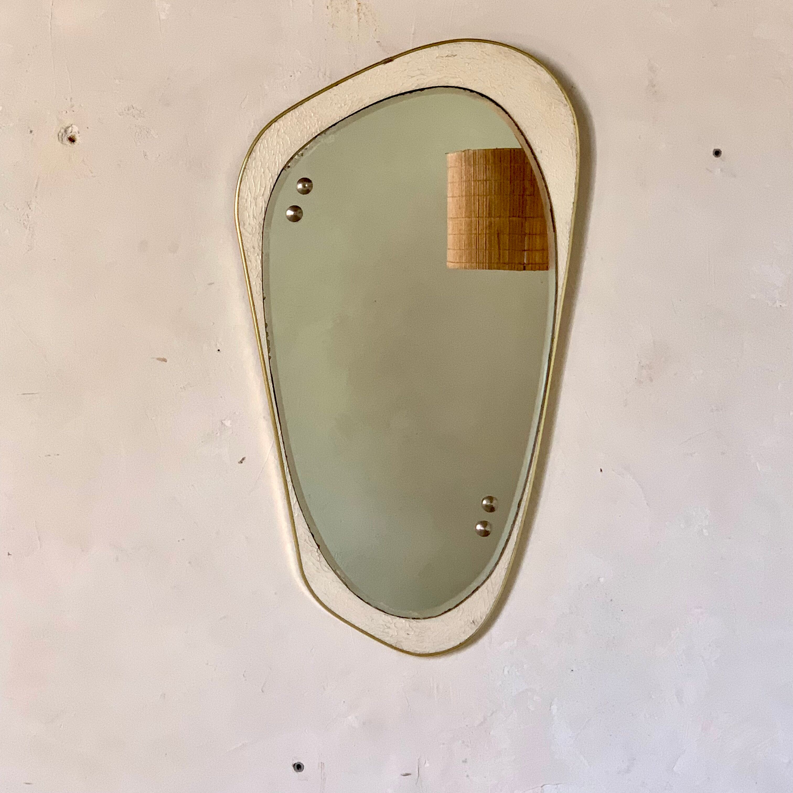 Asymmetrical gold wall mirror rearview mirror