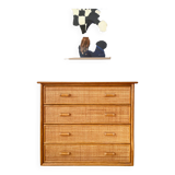 Vintage rattan chest of drawers