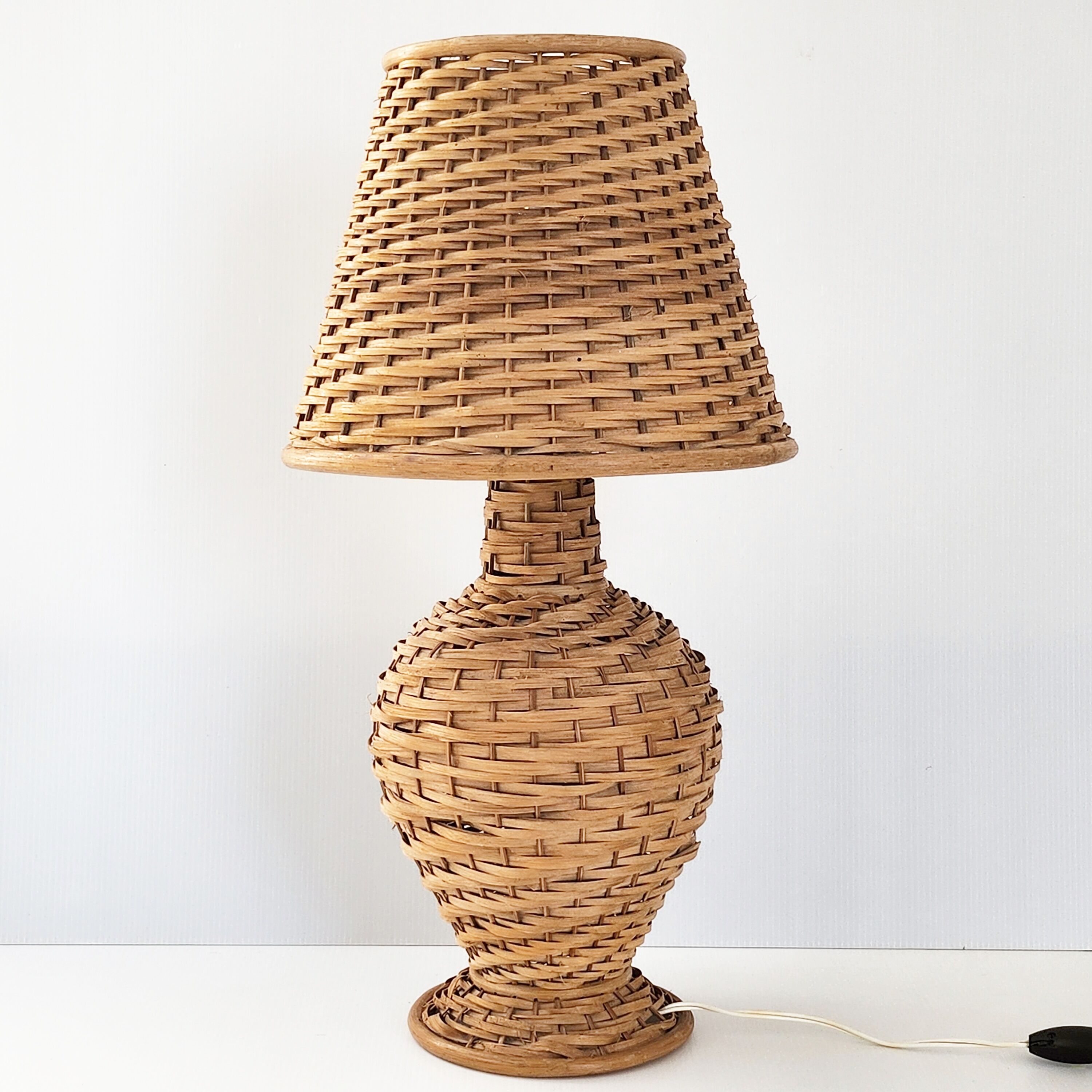 Vintage rattan lamp 1950
