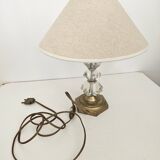 Art Deco Table Lamp - Brass Base Glass