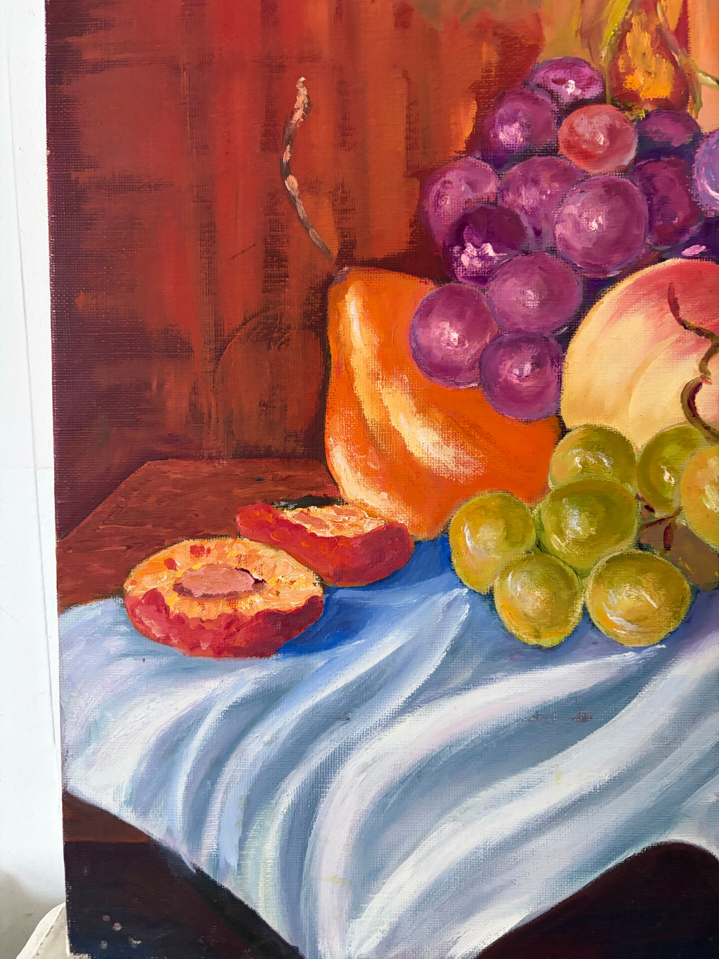 Still life in oil, the grapes