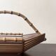 Basket / fruit bowl in wood and bamboo, France 1950
